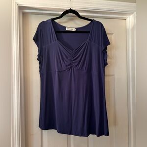 Dark blue short sleeve blouse